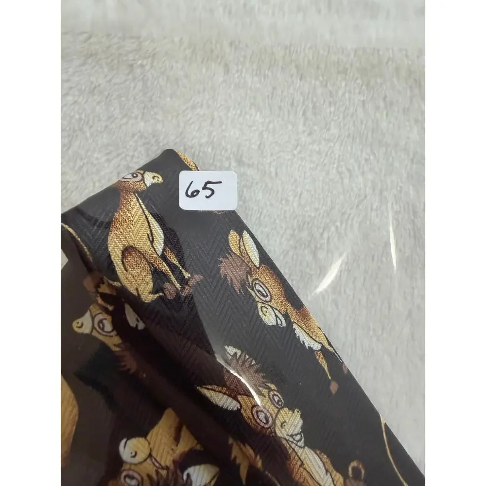 Charming Cartoon Donkey Neck Tie Vintage Dino Romaro Poly Sang Ho Korea XC